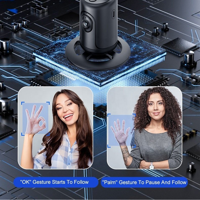 No APP Required P01 Smart 360 Degree Rotation AI Auto Face Tracking Mobile Stand Cell Phone Holder