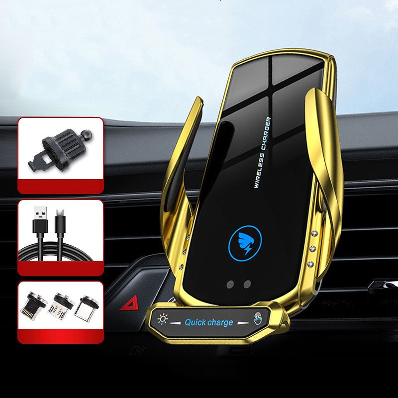 AI Car Phone Holder Automatic Clamping 15W Fast Smart Sensor Wireless Car Holder Fast Charging Chargers For Iphone
