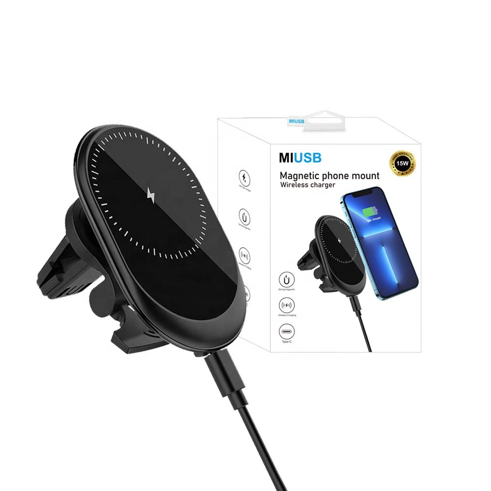  15W Fast Charging Magnetic Wireless Car Holder Phone Charger Magnet Wireless Car Charger For 15 14 13 12