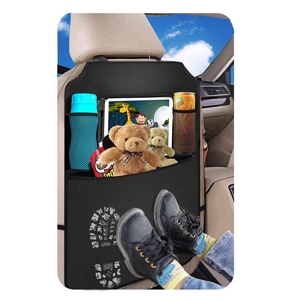 QEEPEI 2 Pack Car Backseat Organizer cup holder tray for car velcro organizer Car Seat Back Kick for kids