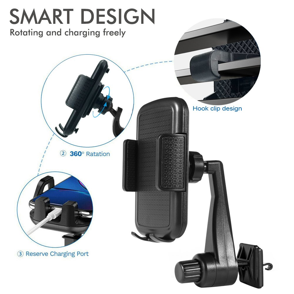 3 in 1 Suction Cup Windshield Dashboard Car Phone Mount The car's air outlet rotates the car's mobile phone holder 360 degrees