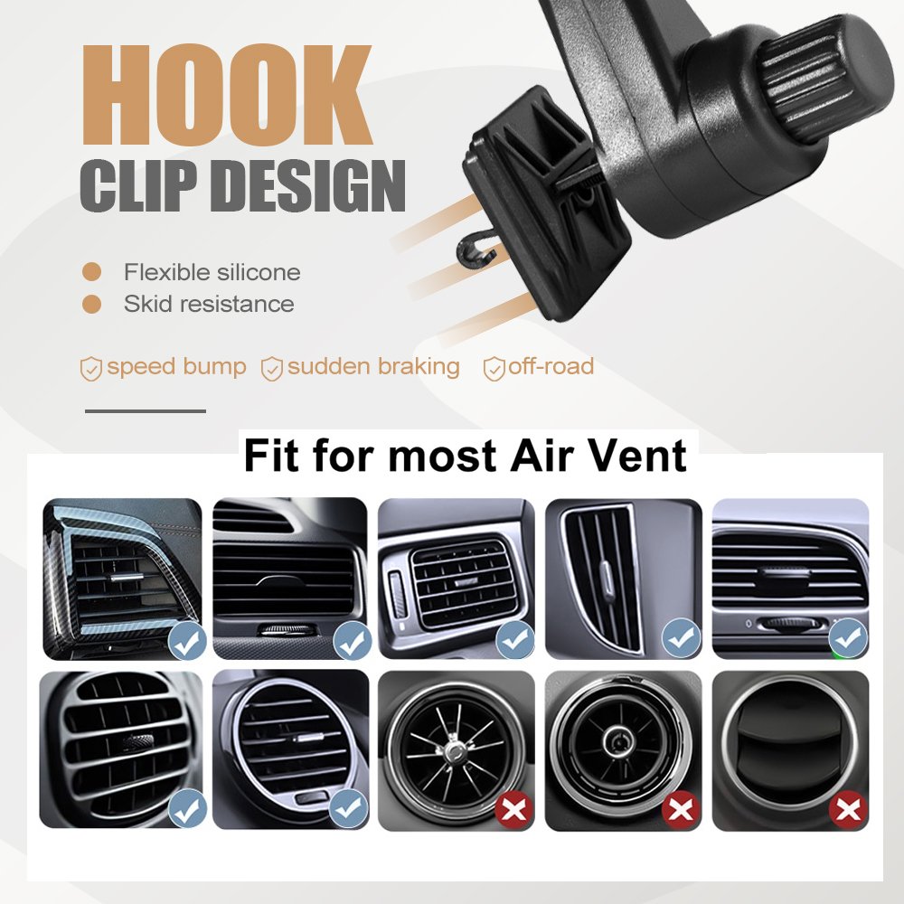 3 in 1 Suction Cup Windshield Dashboard Car Phone Mount The car's air outlet rotates the car's mobile phone holder 360 degrees