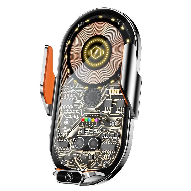 Transparent Phone Holder 15w Magnetic Car Wireless Charger For All Phone