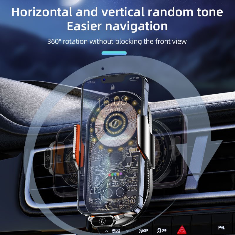 Transparent Phone Holder 15w Magnetic Car Wireless Charger For All Phone