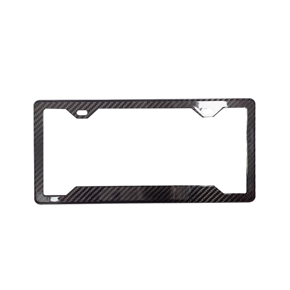 New popular Real 3k forged matte and glossy carbon fiber car license plate frame
