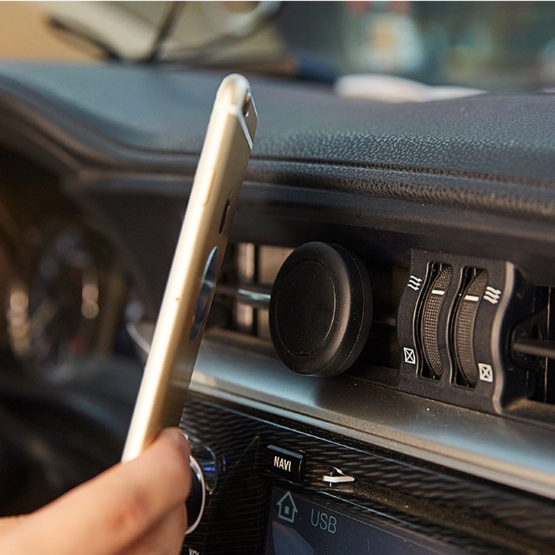 Hot sale auto vehicle universal black ABS car air vent cell phone mount bracket mini magnetic mobile car holder