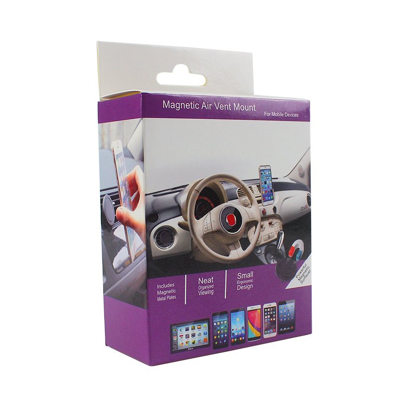 Hot sale auto vehicle universal black ABS car air vent cell phone mount bracket mini magnetic mobile car holder