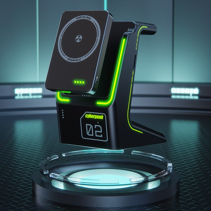 OEM Wireless Charger 3 in1 15W Fast Magnetic Charger Stand With Led Light Phone Holder