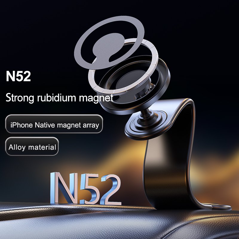 Newest patent product bendable magnetic car phone holder memory aluminum mount for car durable 360 rotation dashboard bracket