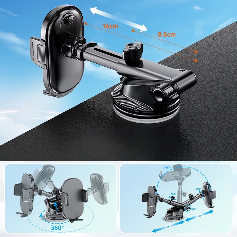 Car Dashboard Mobile Phone Holder with Suction Cup for Holding Devices in Cars