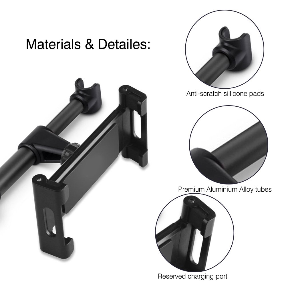Universal 360 Rotation Car Headrest Mount Holder -11 Inch lPad Air Mini Tablet PC Auto Car Phone Stand Compatible lpad Air 1 2