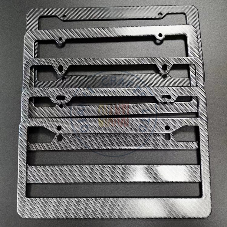 Custom made metal number tag holders chrome motorcycle covers black carbon fiber car plate borders Plastic license plate frames