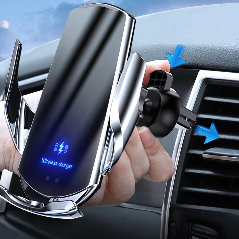 Automatic Clamp 15W Q3 car Qi Mobile phone Fast Charging Wireless cellphone USB smart Infrared Sensor Charger Holder mount