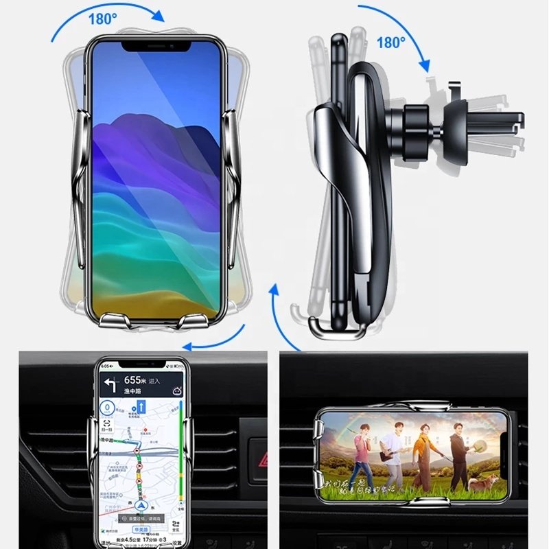 Automatic Clamp 15W Q3 car Qi Mobile phone Fast Charging Wireless cellphone USB smart Infrared Sensor Charger Holder mount