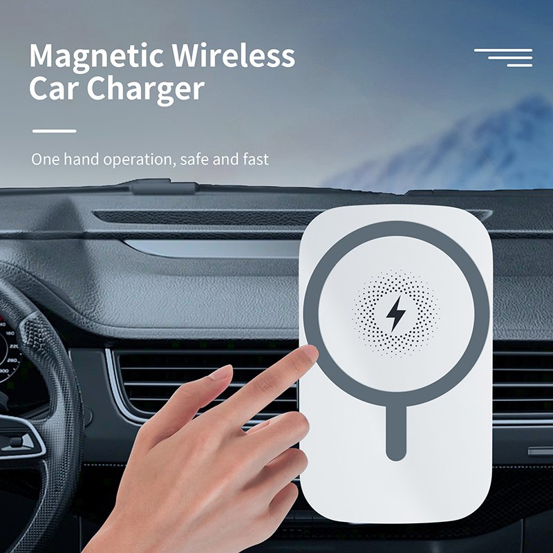 Portable Universal Fast Wireless Charging 15w Car Phone Holder For Iphone With Magnetic Adsorption Function Charge