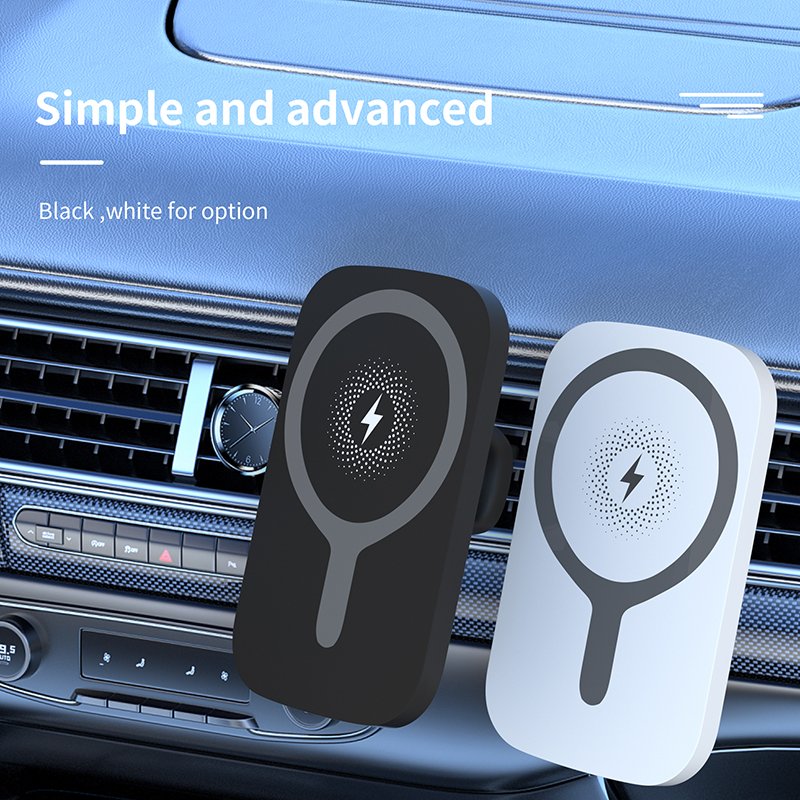 Portable Universal Fast Wireless Charging 15w Car Phone Holder For Iphone With Magnetic Adsorption Function Charge