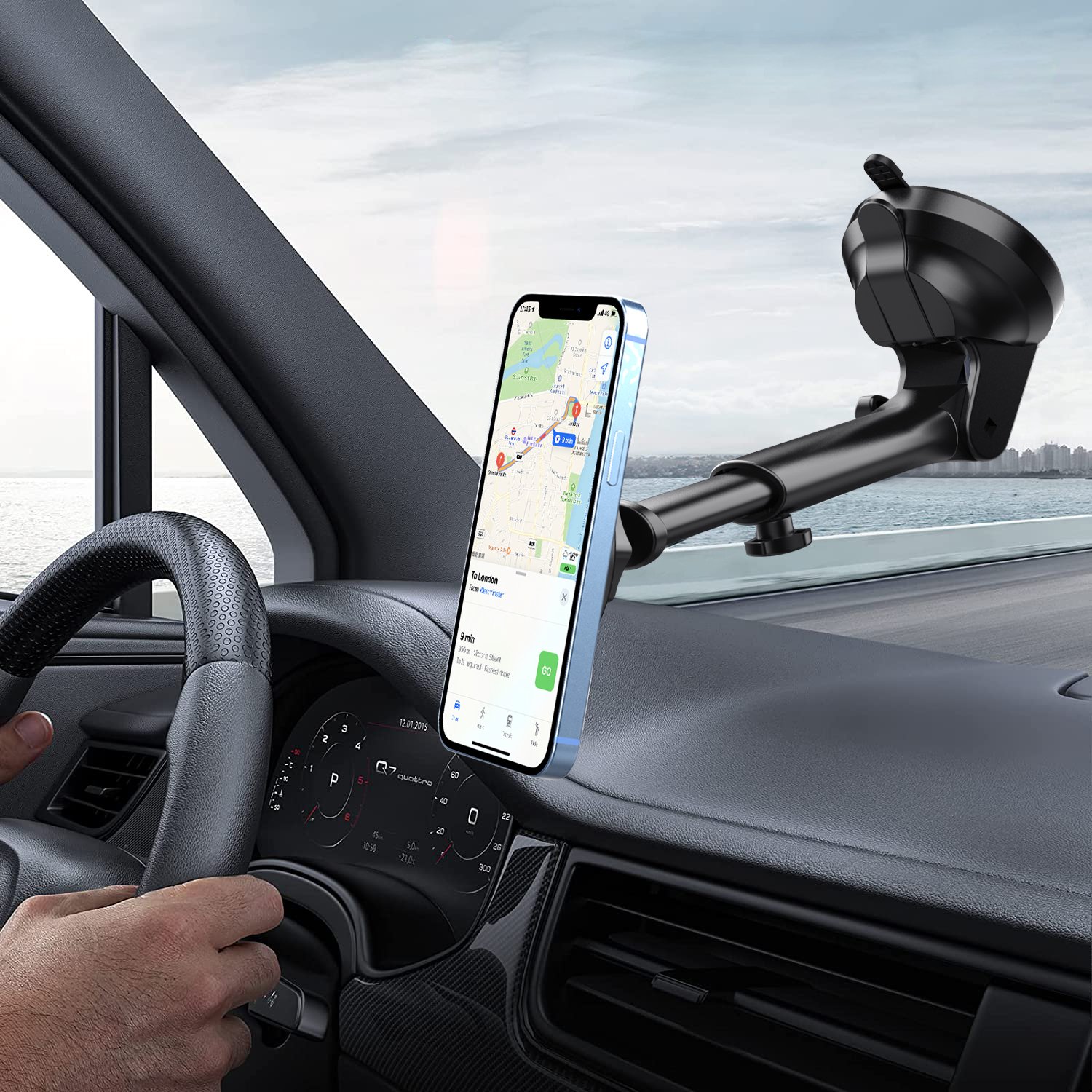 Anti-shock 360 Rotating Handsfree Flexible Dashboard Magnetic Car Phone Holder