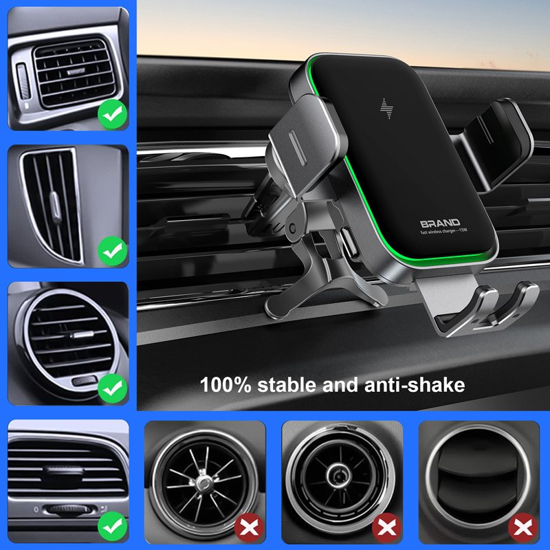 Best Selling Auto Alignment 15W Fast Wireless Car Charger Holder for Samsung Z Flip