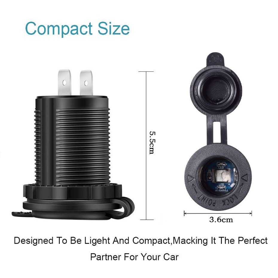Roxgoct Modified power supply base or Cigarette lighter with light fuse holder for car waterproof plastic cigarette lighter sock