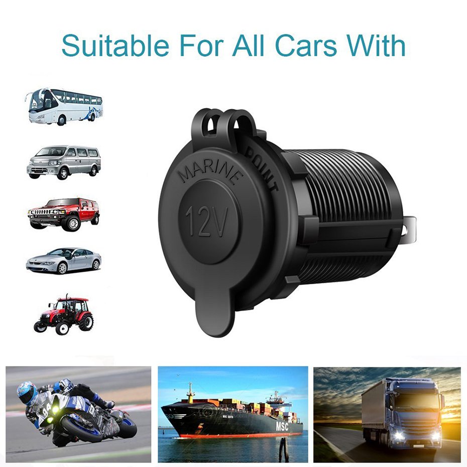 Roxgoct Modified power supply base or Cigarette lighter with light fuse holder for car waterproof plastic cigarette lighter sock