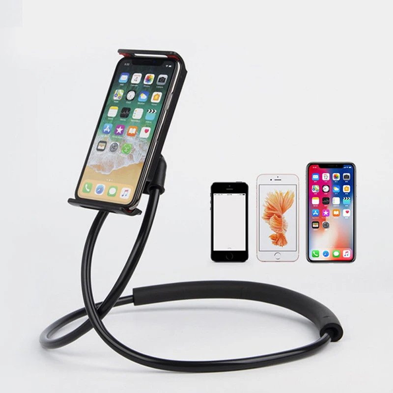 Lazy Neck cellphone Holder Flexible 360 Degree Rotation Mobile Phone Neck Holder Mount Holder for Bed Secure Clamp Comfortable