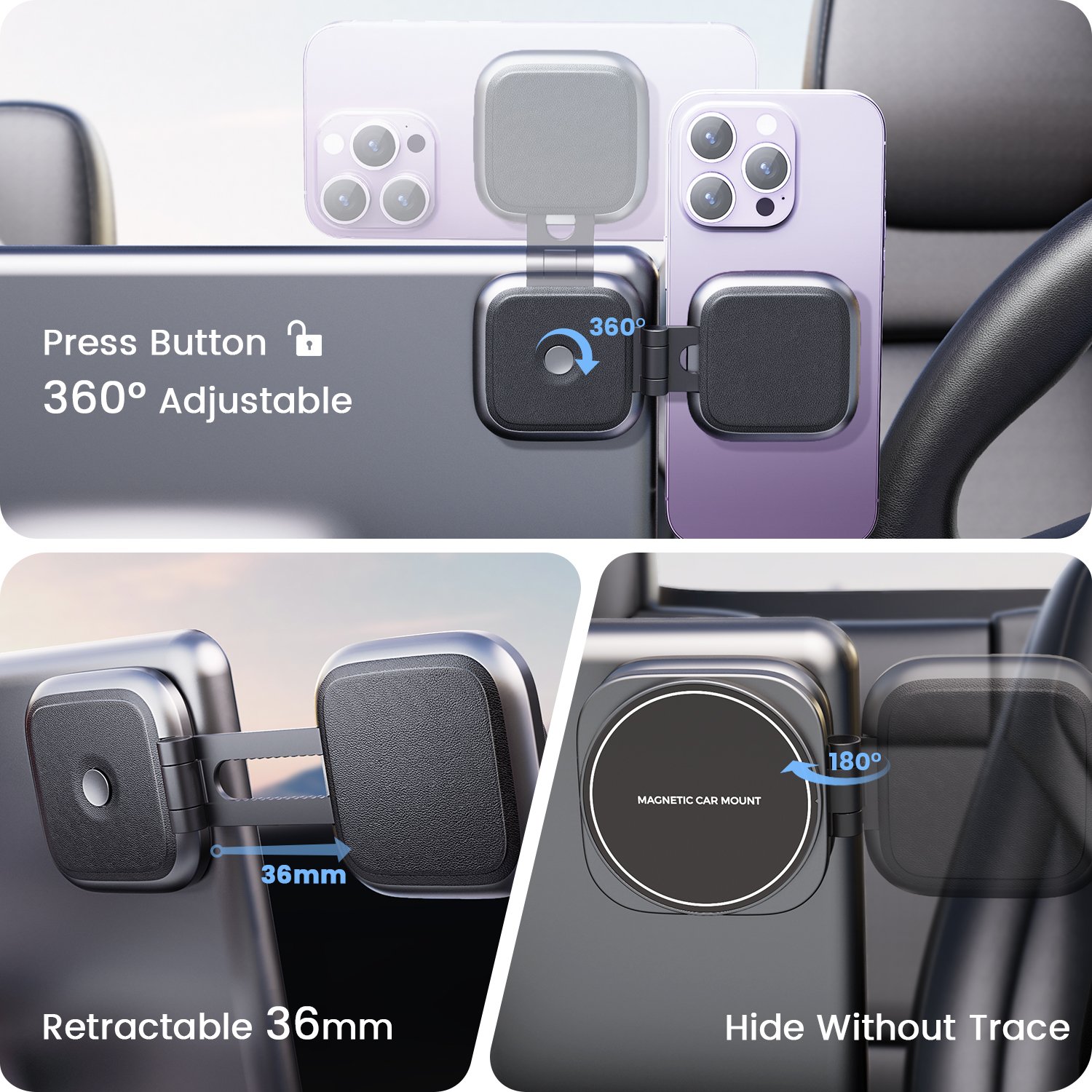 CE wireless charger USB car phone holder universal mini 360 degree magnetic car mount holder mobile phone car holder