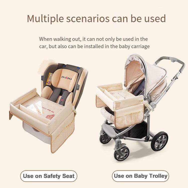 Cartoon Car Child Safety Seat Tray Waterproof Multifunctional Dining Table and Baby Cart Board Organizer and Holder