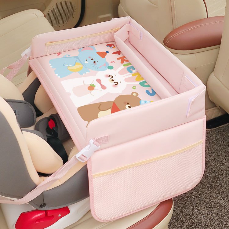 Cartoon Car Child Safety Seat Tray Waterproof Multifunctional Dining Table and Baby Cart Board Organizer and Holder