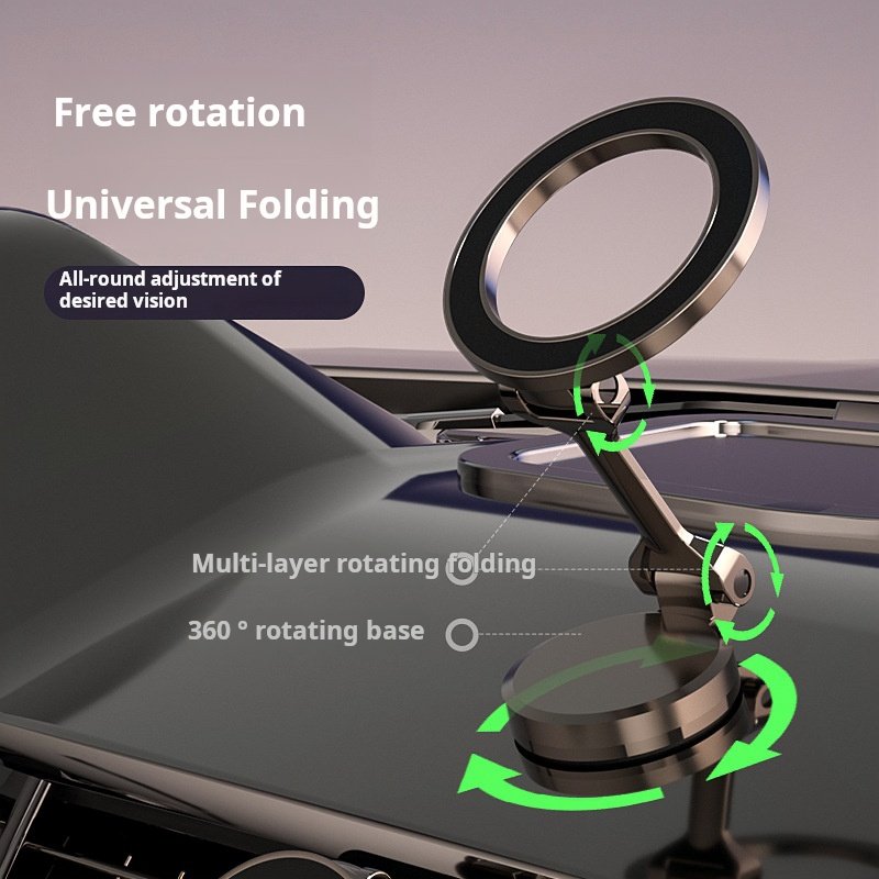 Foldable Magnetic Car Phone Holder for 360 Degree Adjustable Mount Fit for iPhone 15 14 13 12 Pro Max Plus Mini