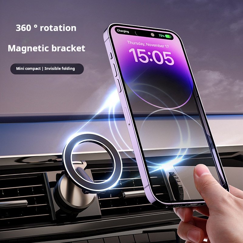 Foldable Magnetic Car Phone Holder for 360 Degree Adjustable Mount Fit for iPhone 15 14 13 12 Pro Max Plus Mini