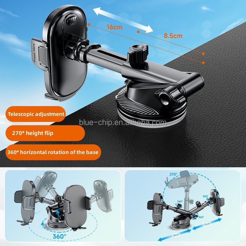 Top Selling Custom Logo 2-in-1 Universal Car Air Vent Phone Holder Suction Cup ABS Dashboard Mount Mobile Phone Holder For Car