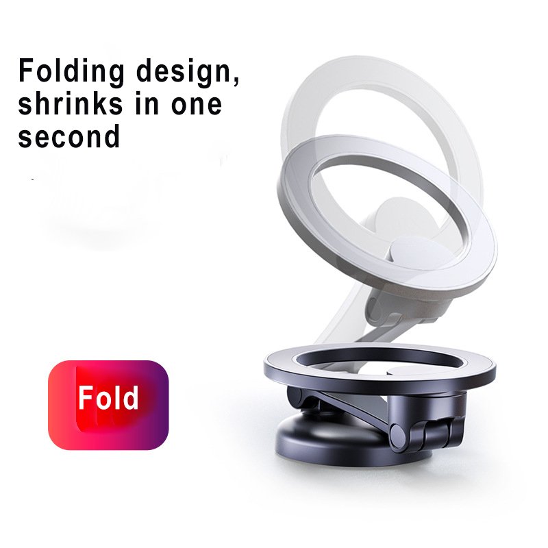 Universal Magnetic Car Phone Holder 360 Degree Rotation Portable Mini Car Mobile Stand Alloy Foldable