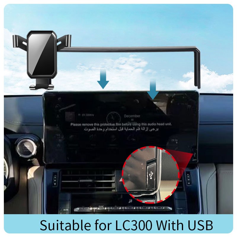 Suitable for 2022-2024 LC300 with USB Car product Mobile Phone Holder Gravity ABS aluminum alloy Car Mobile phone car Mount