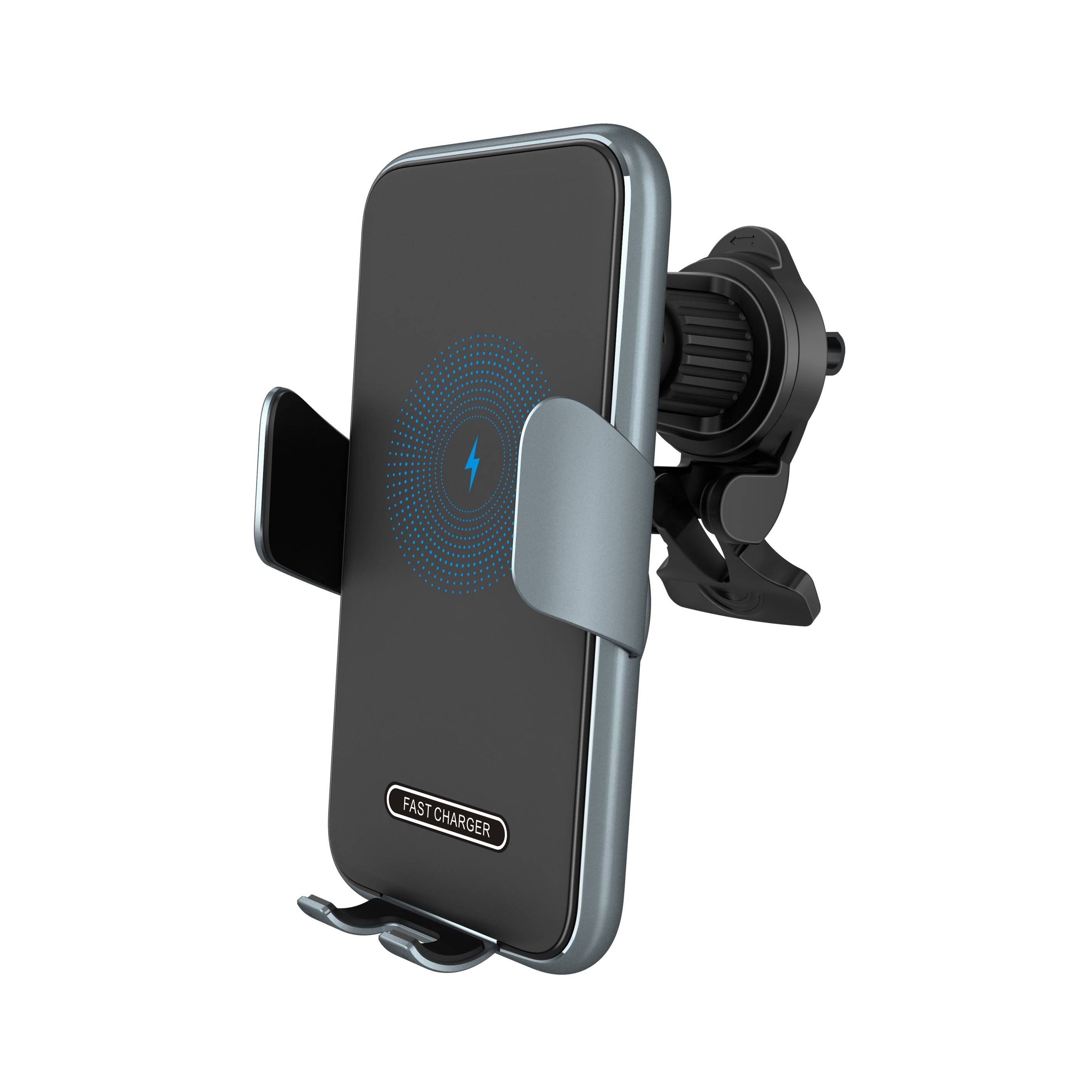 Aluminium Wireless Car Charger, 15W Fast Charging Auto Clamping Car Charger Phone Mount Phone Holder fit for iPhone,Samsung