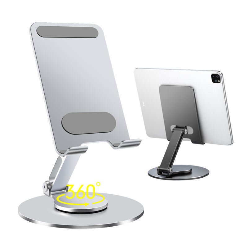 New Design Portable Foldable Desktop Phone Stand Silicone Anti-slip 360 Rotating Aluminum Mobile Phone Holders for All Phones