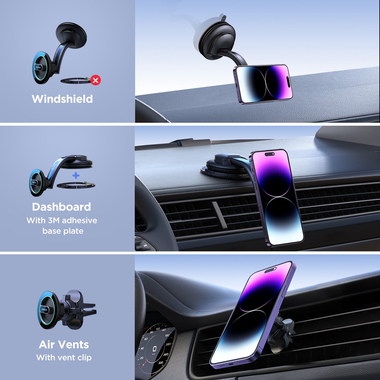 JOYROOM Portable Super Strong Magnetic Phone Holder Smartphone Car Mount For Iphone 14