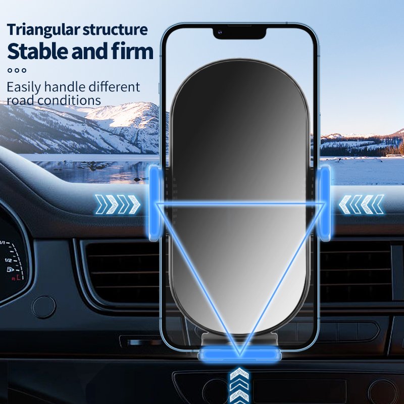 15W wireless fast automatic clamping fast charging car phone holder with dual motor coil automatic alignment