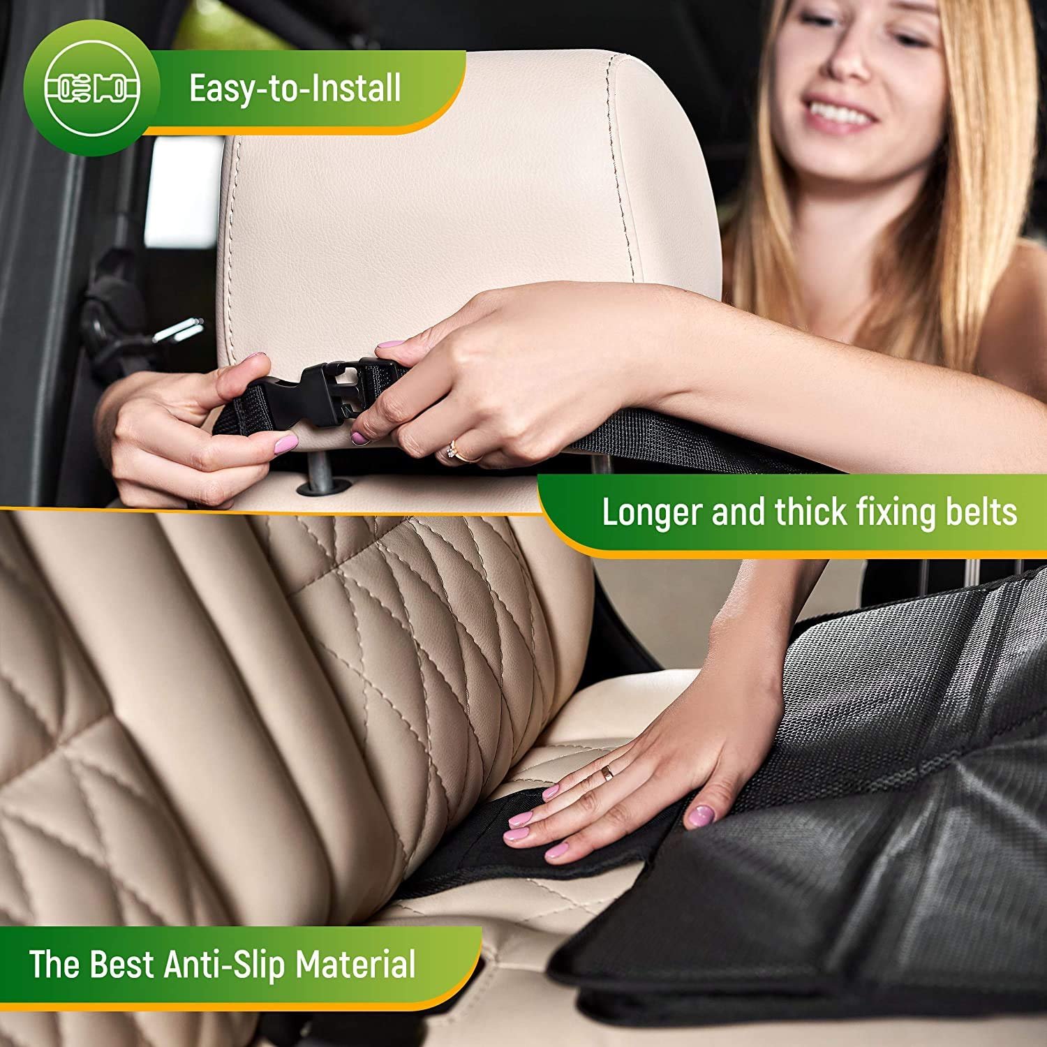 Car Seat Protector with Thickest Padding Backseat Car Organizer XL Largest Car Seat Cover for Child Baby Carseat Waterproof &