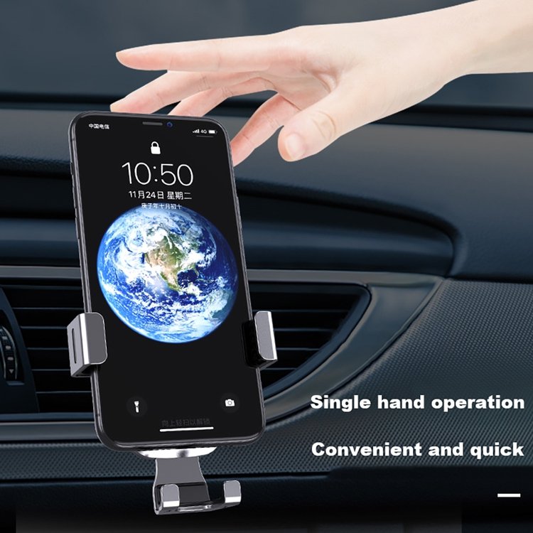 Glass Mirror Aluminum Alloy Gravity Vent Mobile Phone Holder Car Holder