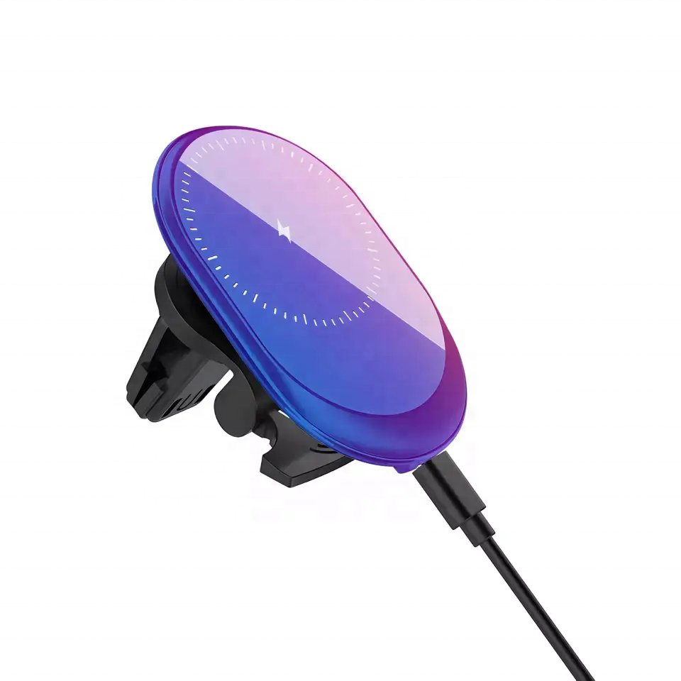 15W Magnetic Wireless Car Charger Fast Charging Car Phone Holder Strong Magnetic Wireless Car Charger