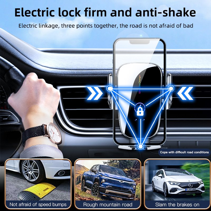 New Car Holder 15w Wireless Charging Car Phone Holder Auto Sensor Car Phone Mount