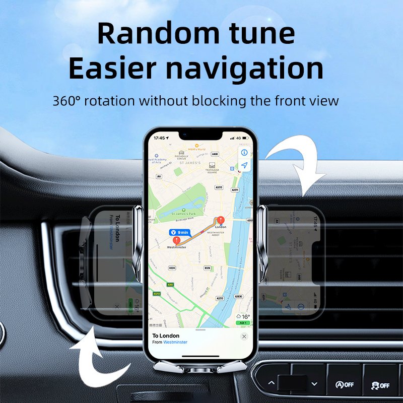 New Car Holder 15w Wireless Charging Car Phone Holder Auto Sensor Car Phone Mount