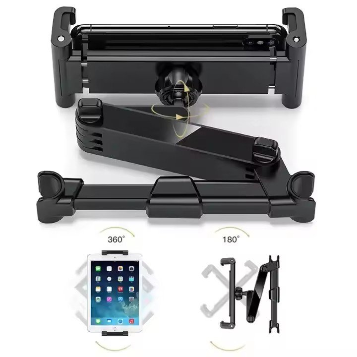 HOT 360 Rotation Car Rear Pillow Bracket Tablet Mobile Phone Bracket Stretchable Clip Chair Mobile Phone holder