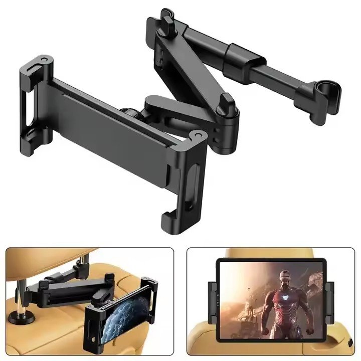 HOT 360 Rotation Car Rear Pillow Bracket Tablet Mobile Phone Bracket Stretchable Clip Chair Mobile Phone holder