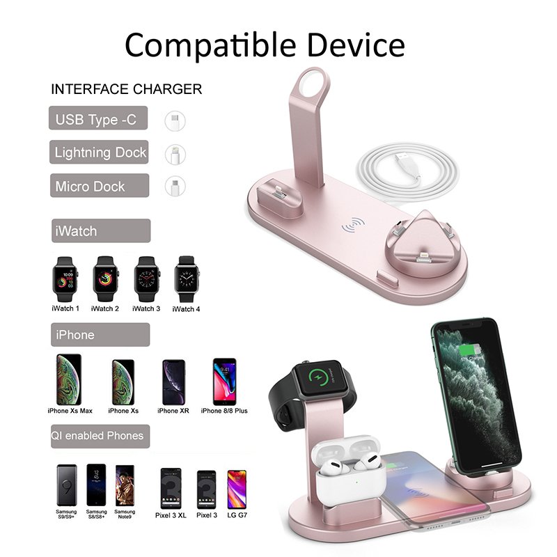 Multi-function Charging Stand Charging Wireless Charger BT Earphone Charger Smart Watch Charging Bracket