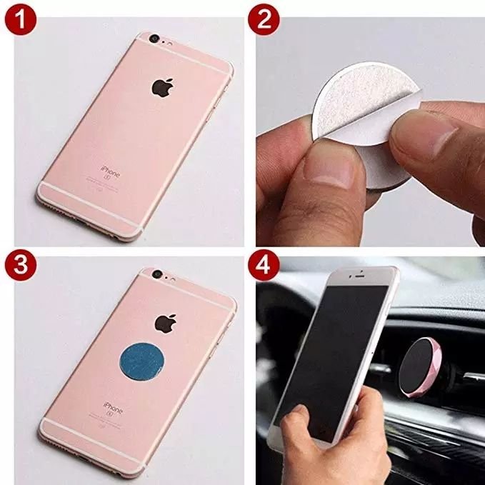 Round Universal Car Metal Plate for Magnetic Adsorption Desk Wall Phone Holder Iron Sheets for Air Vent Car Holder