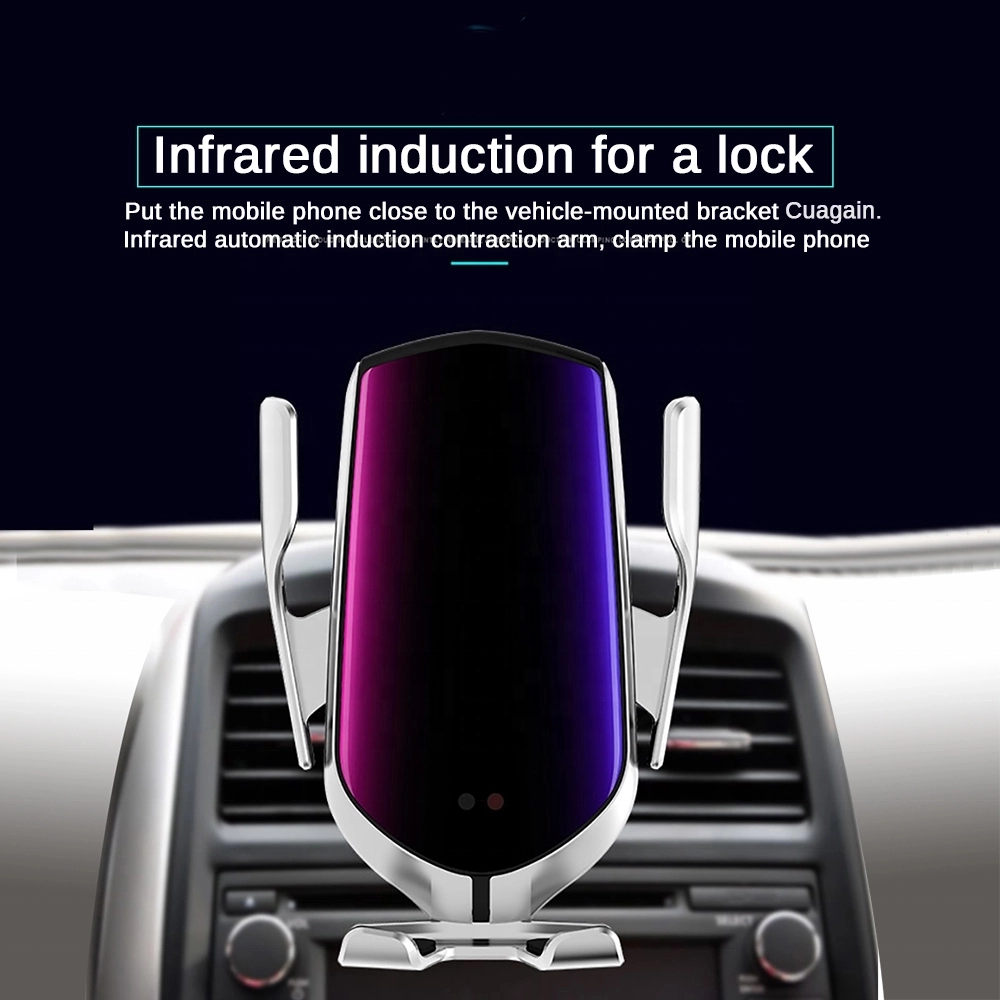 Hot Selling wireless car charger Fast 10W Fast Car Phone Charger 2 in 1 Fast Charging Phone Holder With Automatic clamping