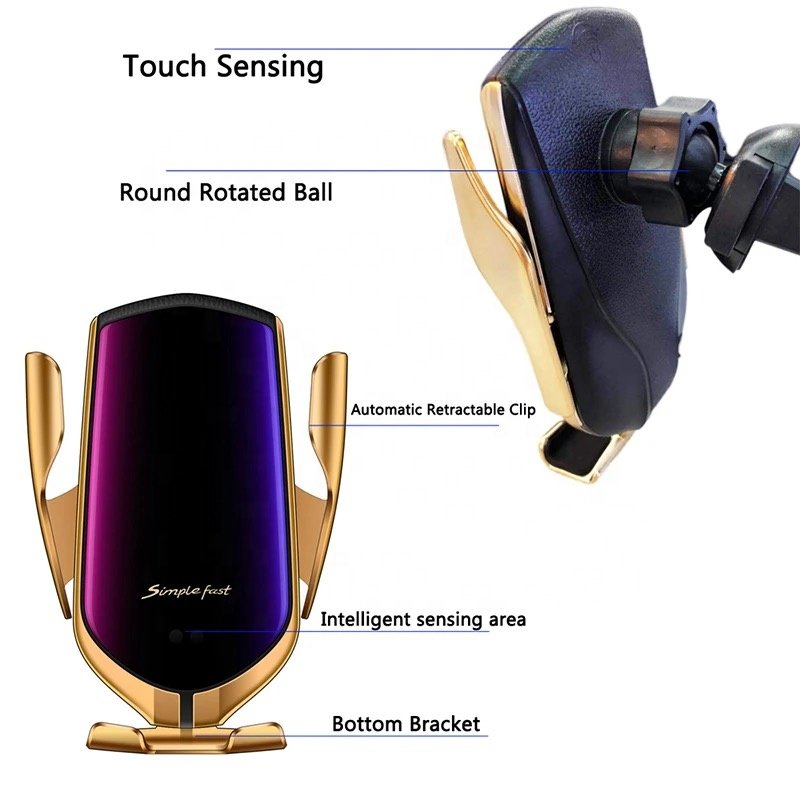 Hot Selling wireless car charger Fast 10W Fast Car Phone Charger 2 in 1 Fast Charging Phone Holder With Automatic clamping