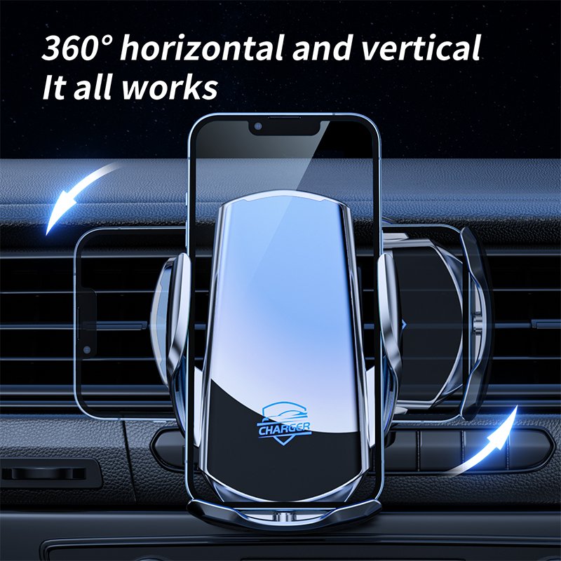 2024 Best Selling Products Q3S Car wireless charger support mobile phone Qi fixed bracket 15W fast charging wireless charging