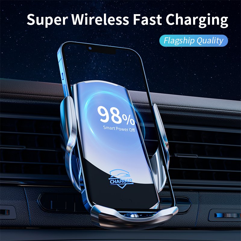 2024 Best Selling Products Q3S Car wireless charger support mobile phone Qi fixed bracket 15W fast charging wireless charging